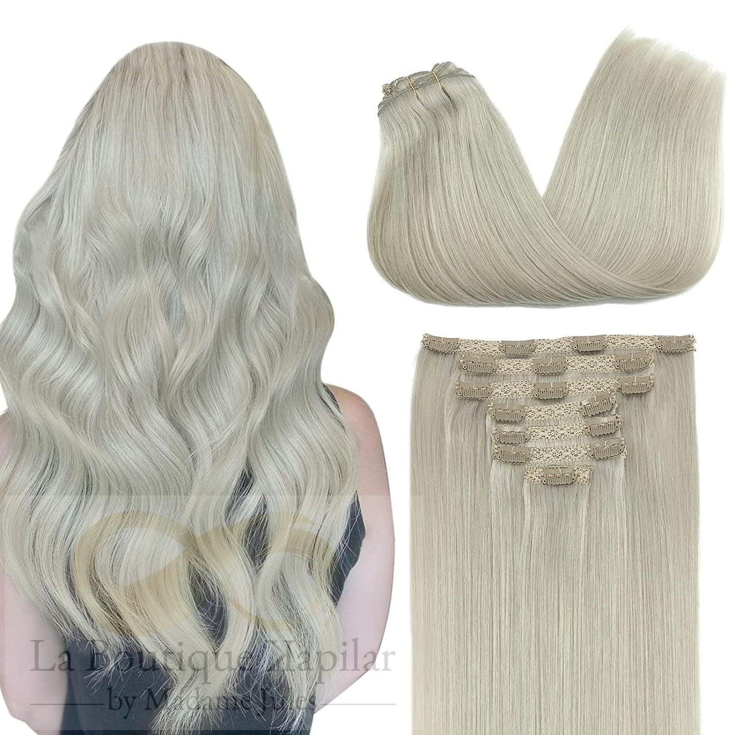 Extensiones de clip y de hilo ## color gris